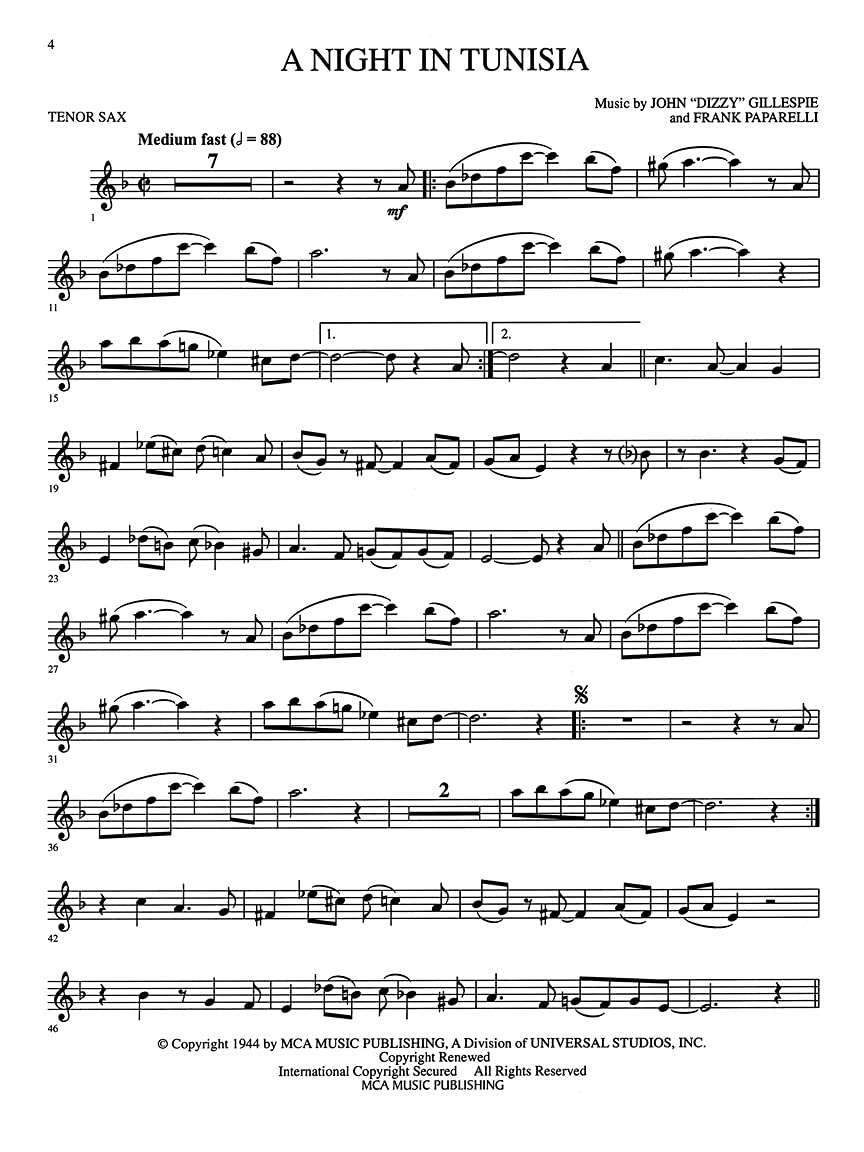 Jazz & Blues - Play-Along Solos - Tenor Sax Book/Online Audio