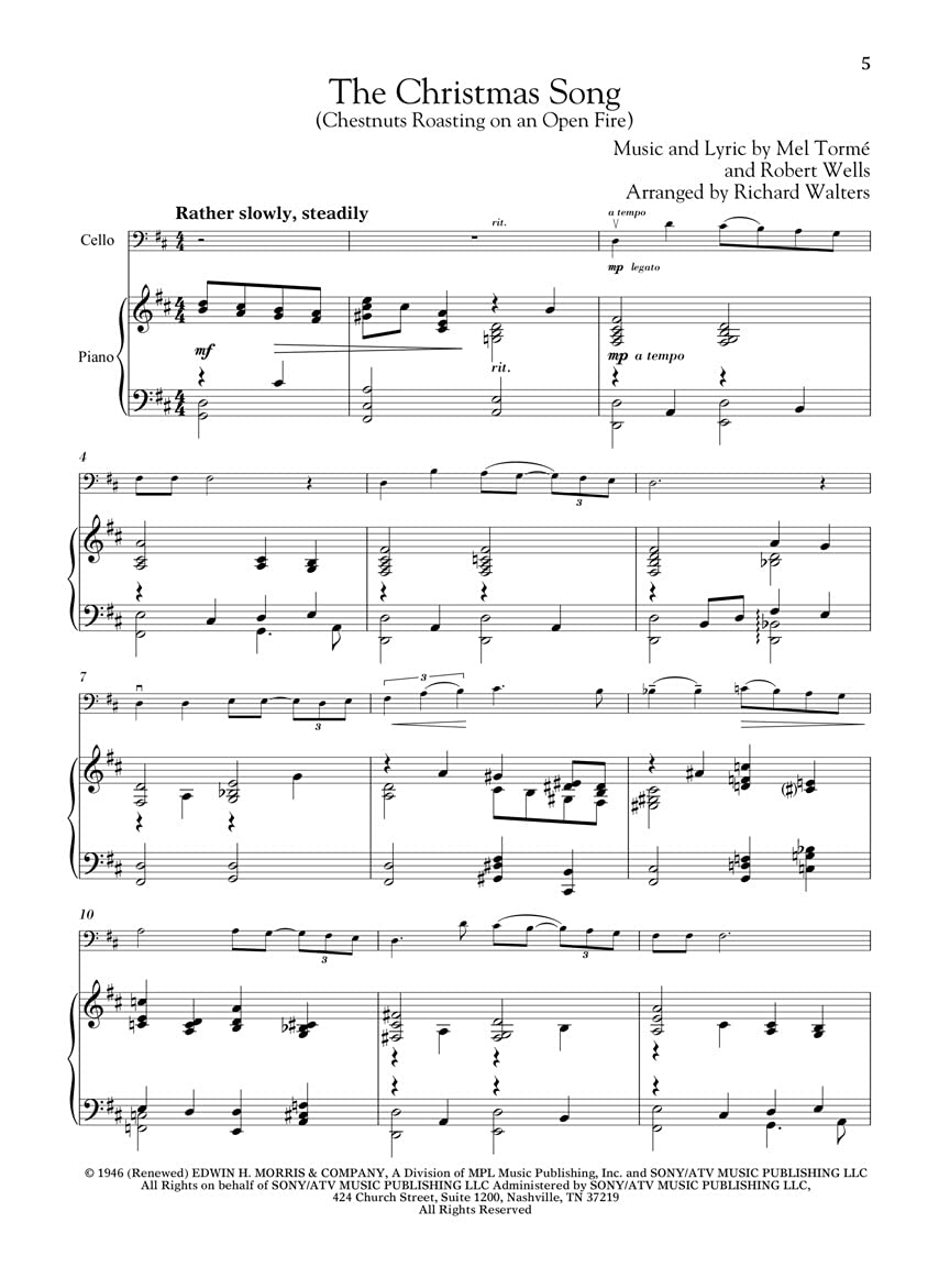 Christmas Songs for Classical Players - Cello and Piano Book/Online Audio