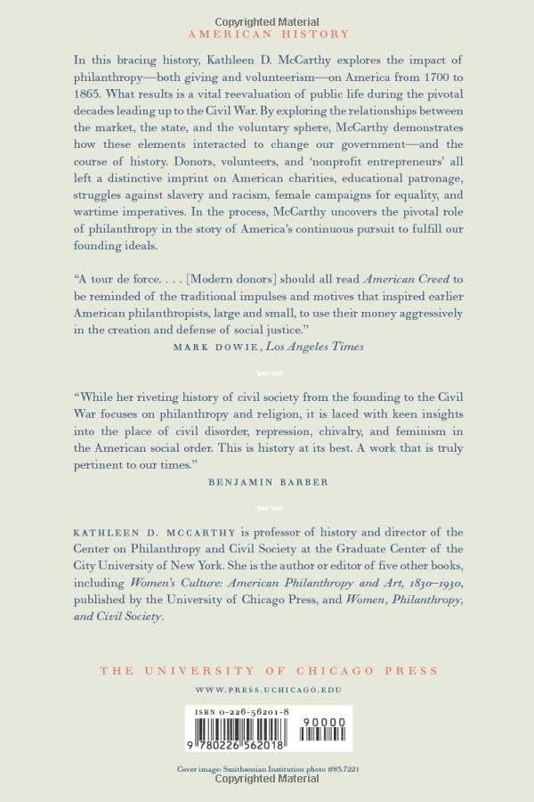 American Creed: Philanthropy and the Rise of Civil Society, 1700-1865