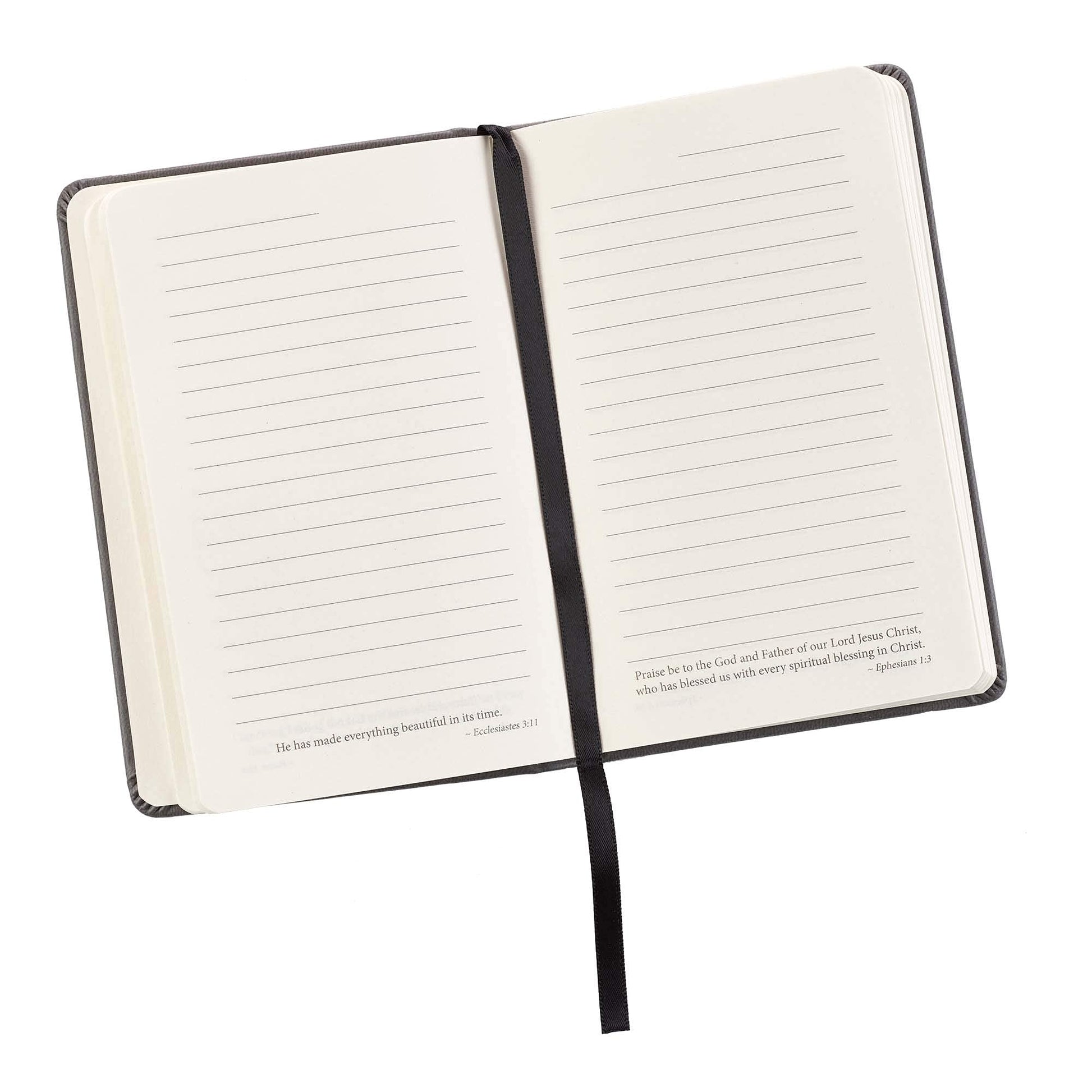 Be Strong Mini Hardcover Pocket Size LuxLeather Notebook with Elastic Closure in Gray - Joshua 1:9, 3.7" wide x 5.7" high