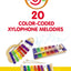 20 Color-Coded Xylophone Melodies: 20 Color-Coded and Letter-Coded Xylophone Sheet Music for Children