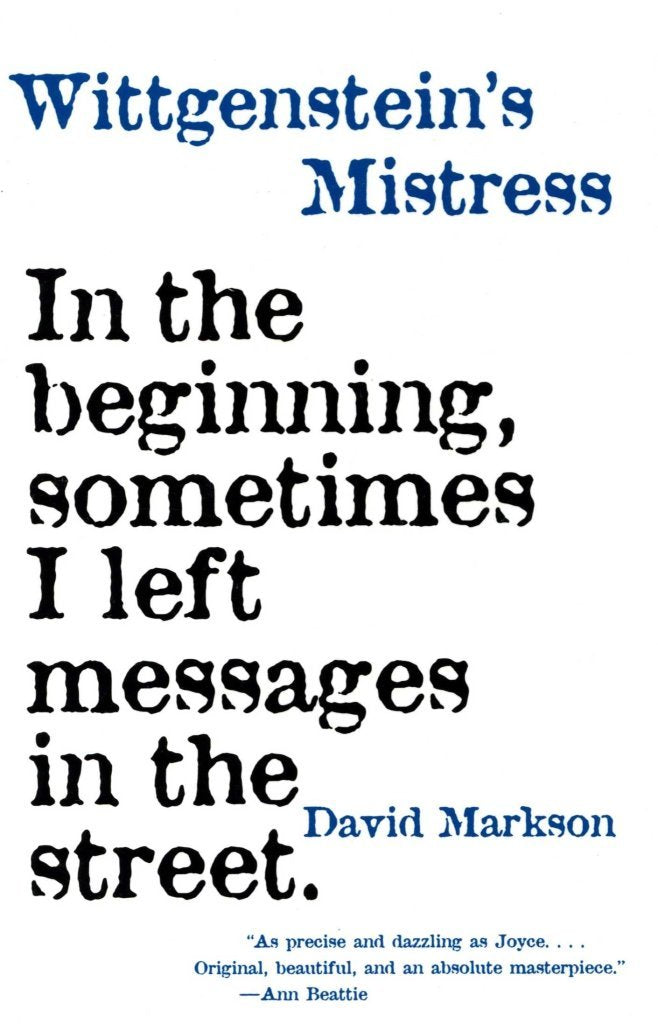 Wittgenstein's Mistress (American Literature Series)