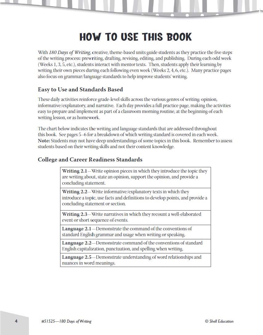 180 Days of Writing for Second Grade - An Easy-to-Use Second Grade Writing Workbook to Practice and Improve Writing Skills (180 Days of Practice)
