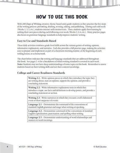 180 Days of Writing for Second Grade - An Easy-to-Use Second Grade Writing Workbook to Practice and Improve Writing Skills (180 Days of Practice)