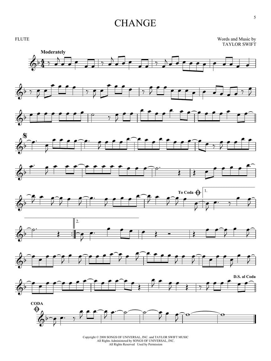 Taylor Swift for Flute - 33 Songs Songs Arranged for Flute
