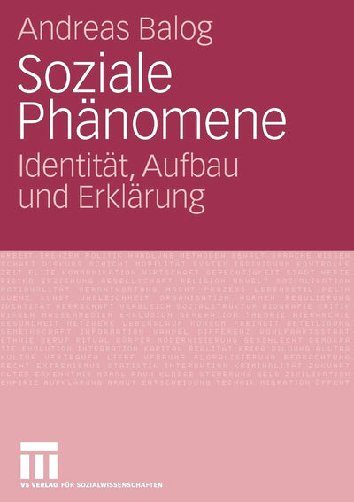 Soziale Phnomene: Identitt, Aufbau und Erklrung (German Edition)