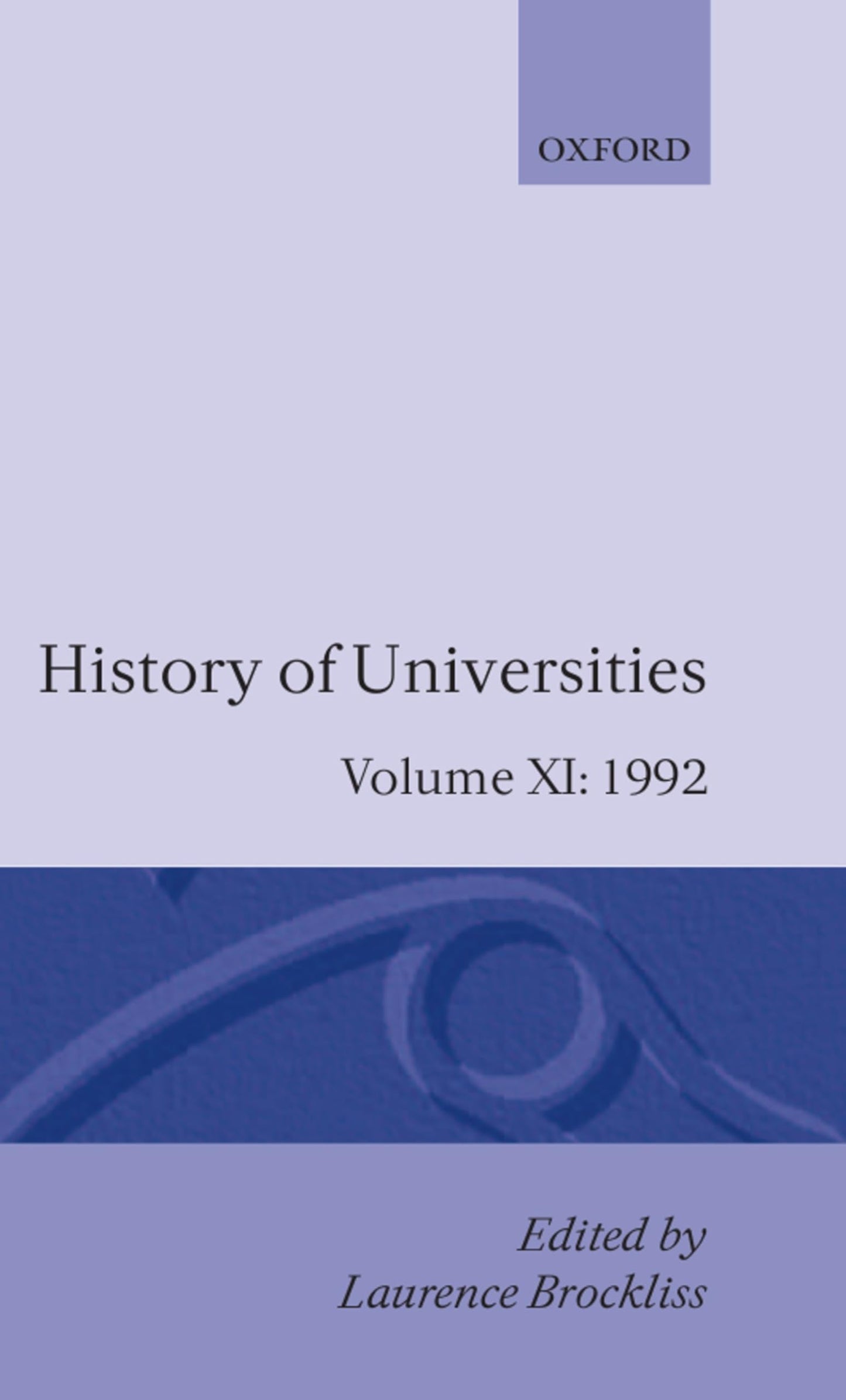 History of Universities: Volume XI: 1992 (History of Universities Series)
