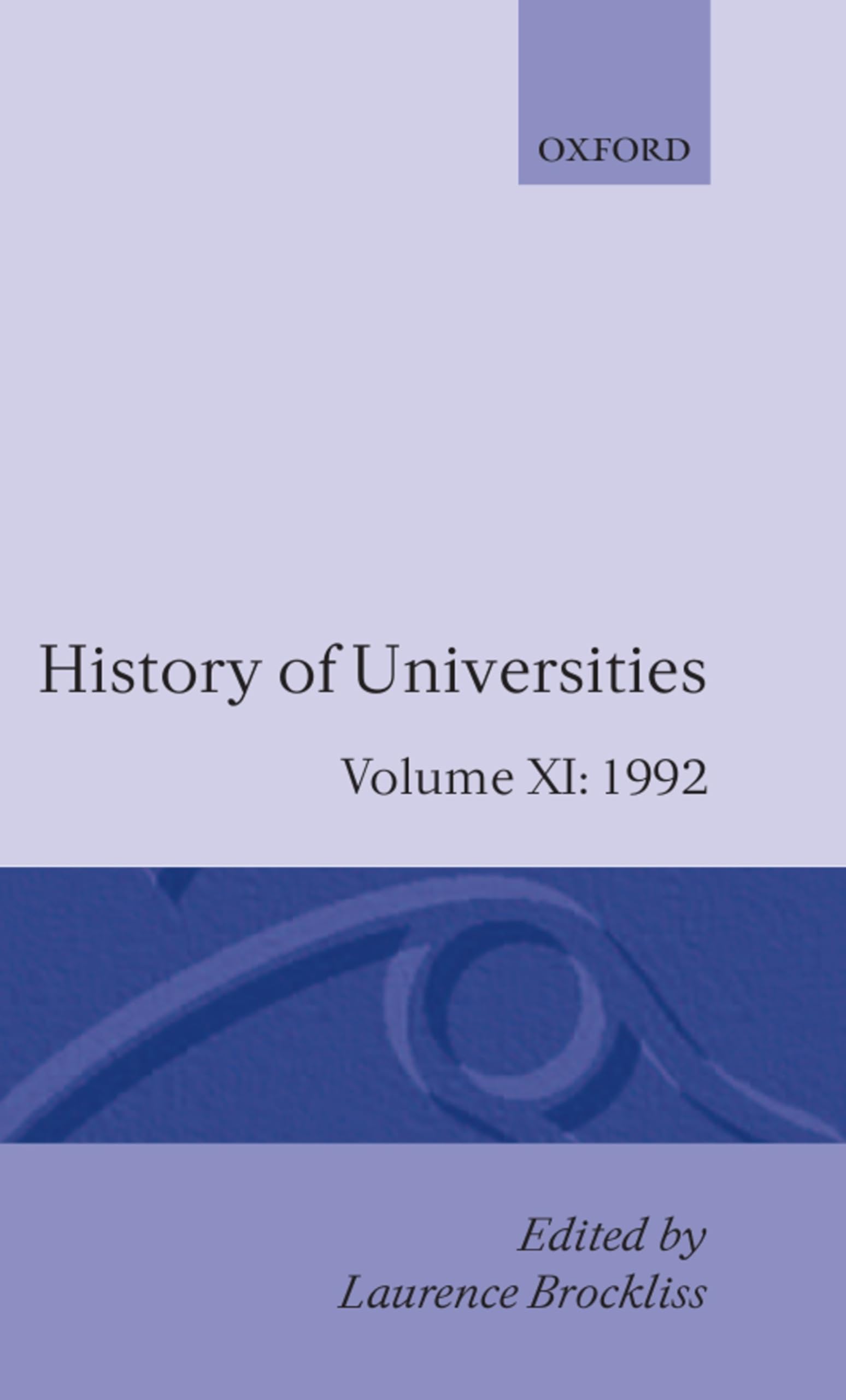History of Universities: Volume XI: 1992 (History of Universities Series)