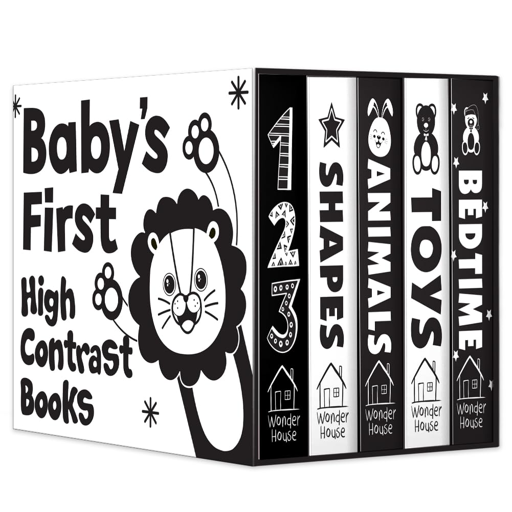 Babys First High-Contrast Books Boxed Set [Box Set of 5] - Age Group: 0+ / Black and White Tummy Time Books /Illustrated Board Book for Kids/Toddlers / (High Contrast Board Books)