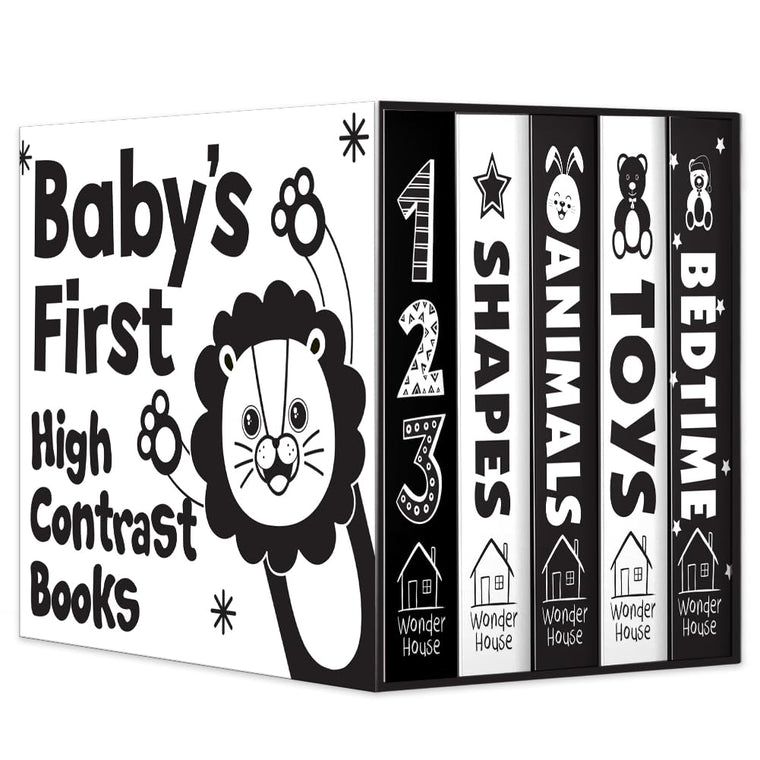Babys First High-Contrast Books Boxed Set [Box Set of 5] - Age Group: 0+ / Black and White Tummy Time Books /Illustrated Board Book for Kids/Toddlers / (High Contrast Board Books)
