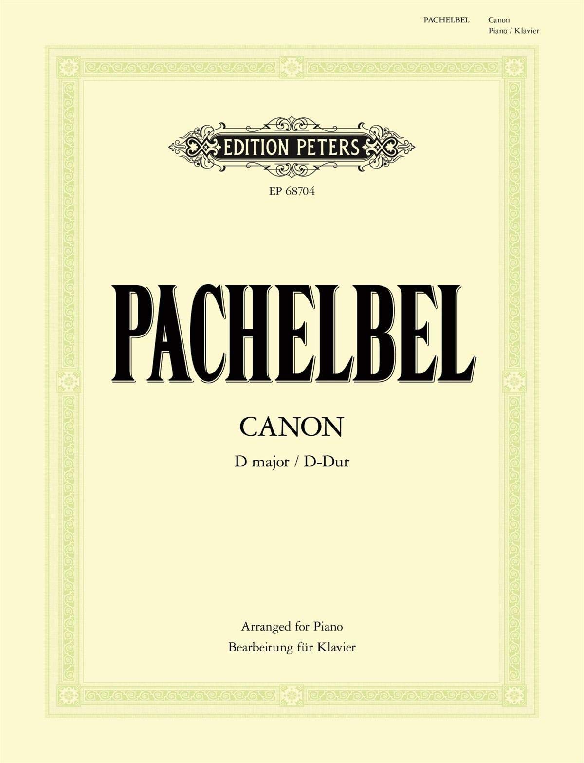 Canon in D (Arranged for Piano): Sheet (Edition Peters)
