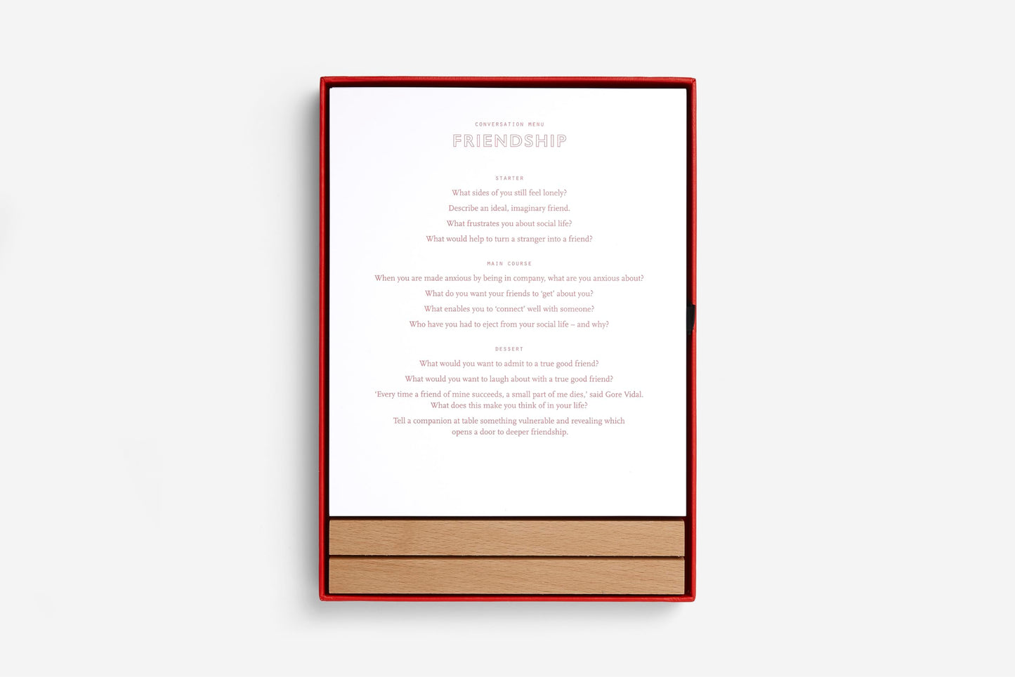Conversation Menus Card Set: Questions to foster friendship and bring meals to life