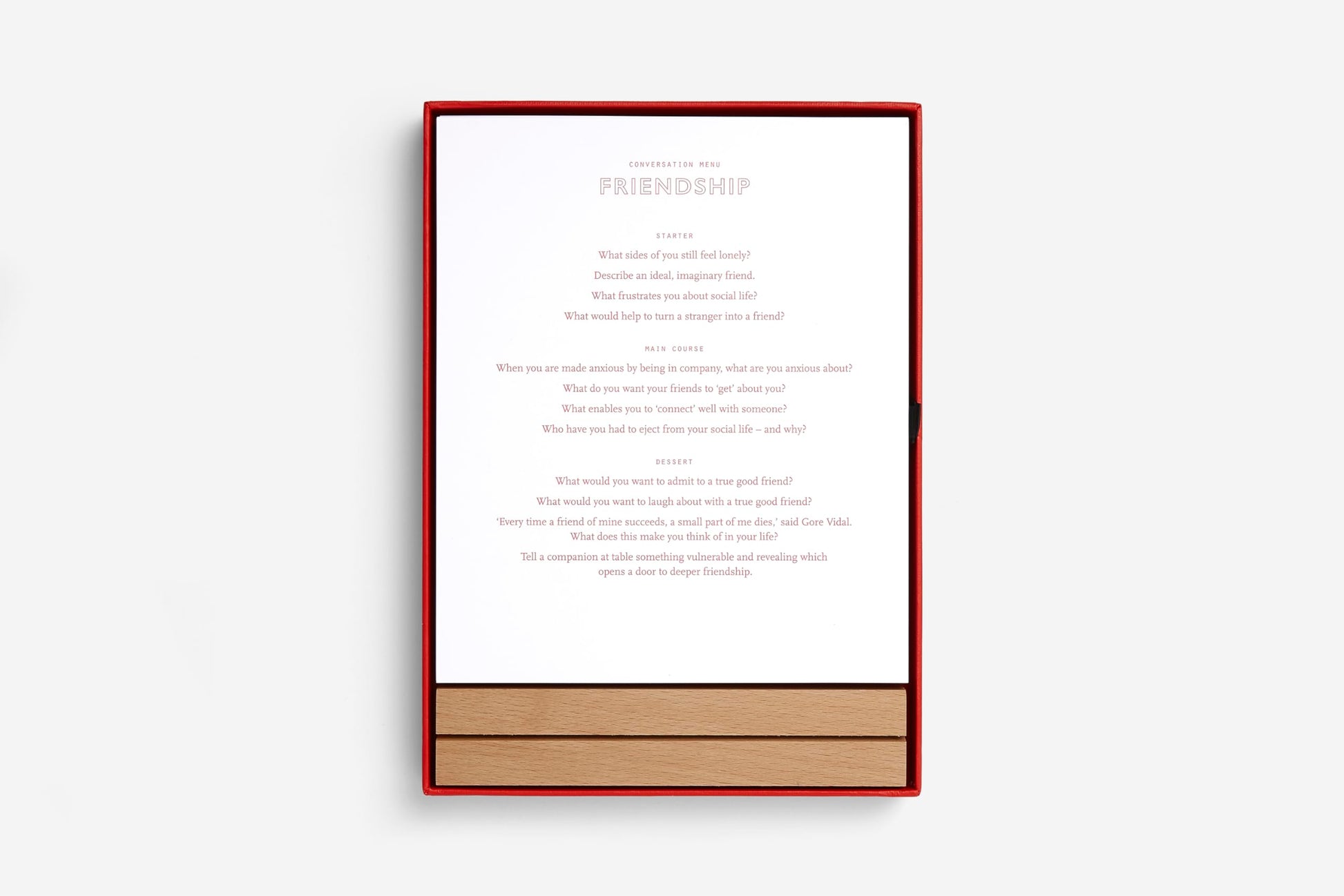 Conversation Menus Card Set: Questions to foster friendship and bring meals to life