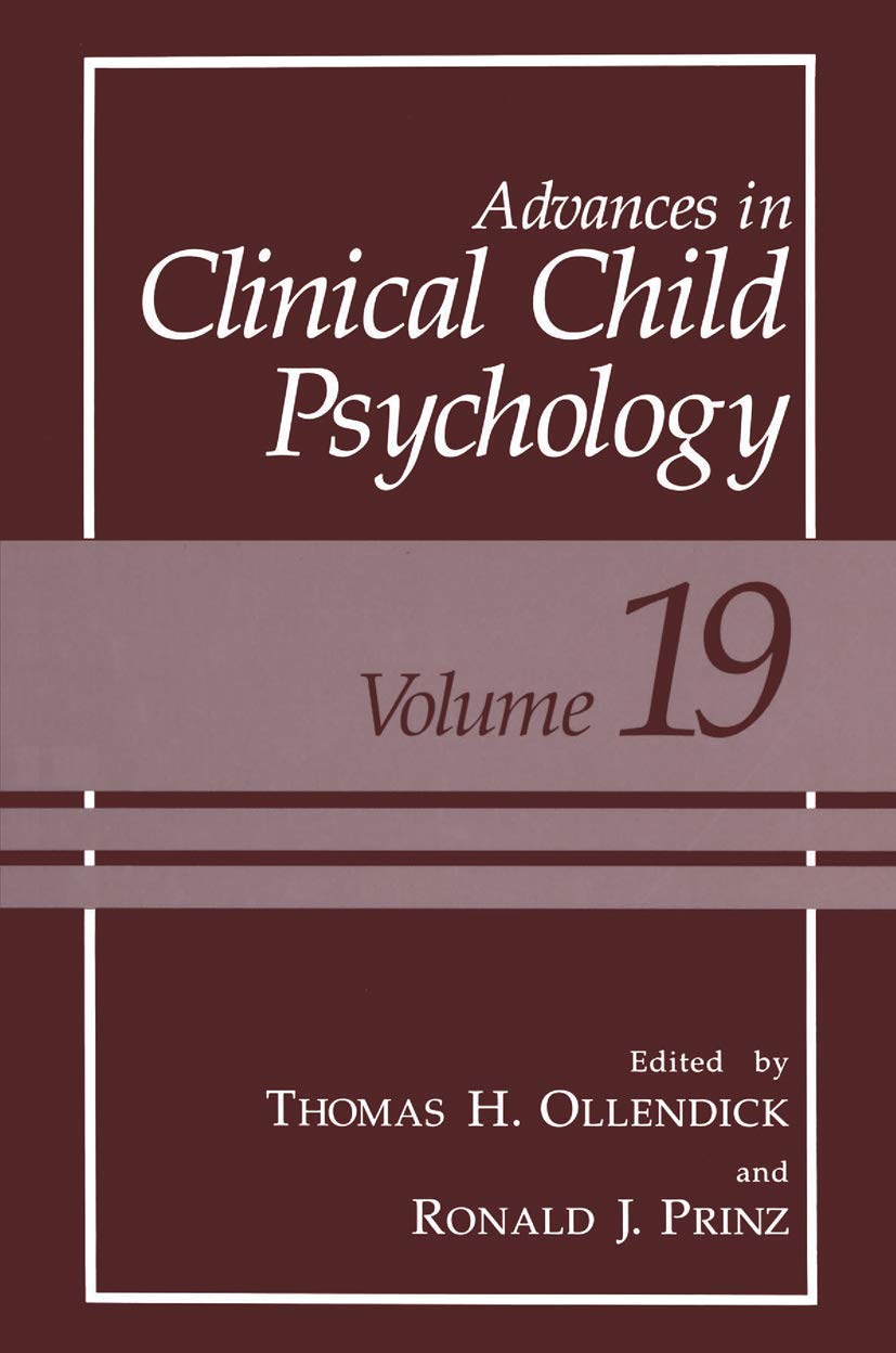 Advances in Clinical Child Psychology (Advances in Clinical Child Psychology, 19)