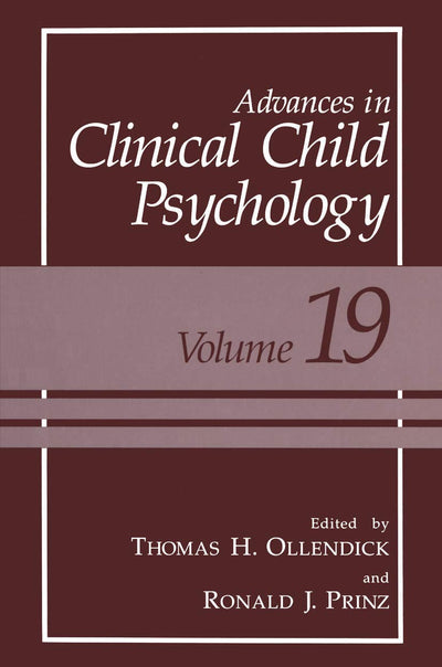 Advances in Clinical Child Psychology (Advances in Clinical Child Psychology, 19)