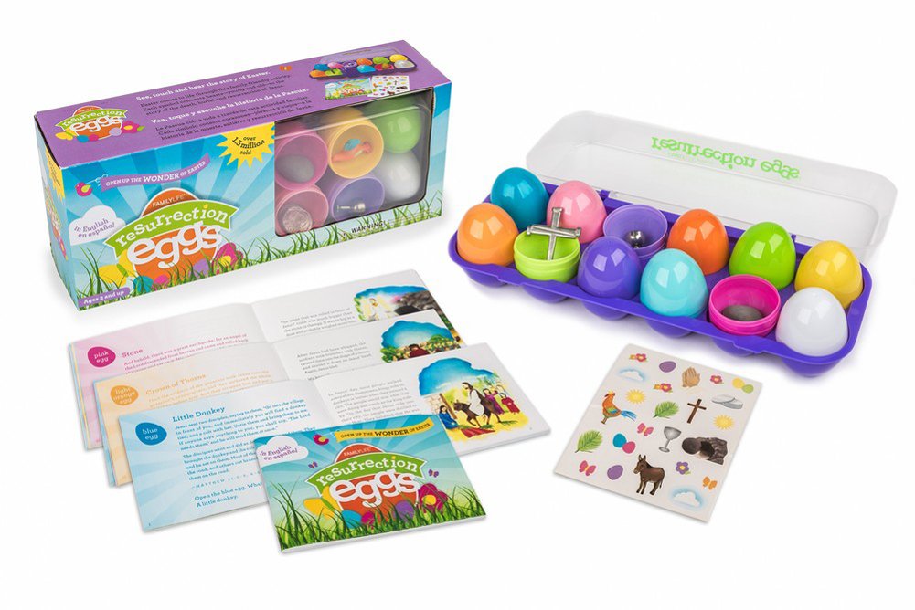 Family Life Resurrection Eggs - 12 Piece Easter Eggs Set with Booklet and Religious Figurines Inside - Tells The Story of Easter - Easter Eggs With Toys Inside - Eggs For Easter Egg Hunts
