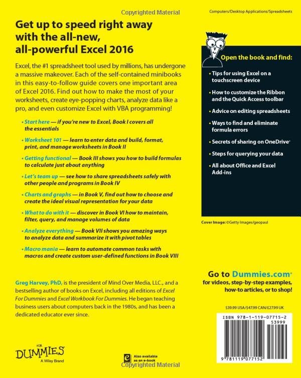 Excel 2016 All-in-One For Dummies
