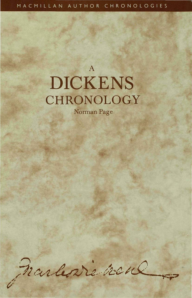 A Dickens Chronology (Author Chronologies Series)