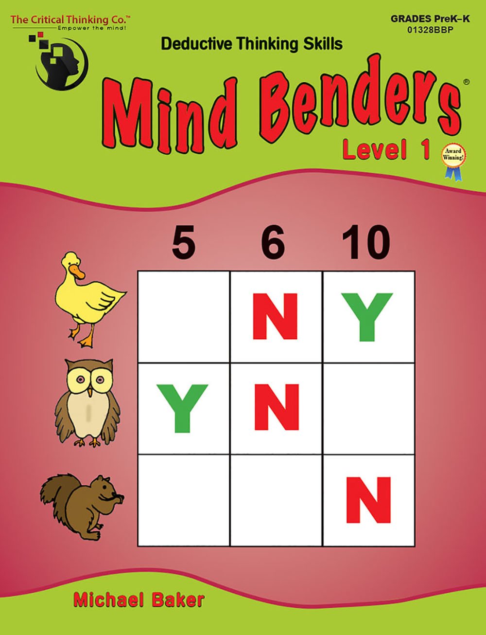Mind Benders Level 1 Workbook - Deductive Thinking Skills Puzzles (Grades PreK-K)