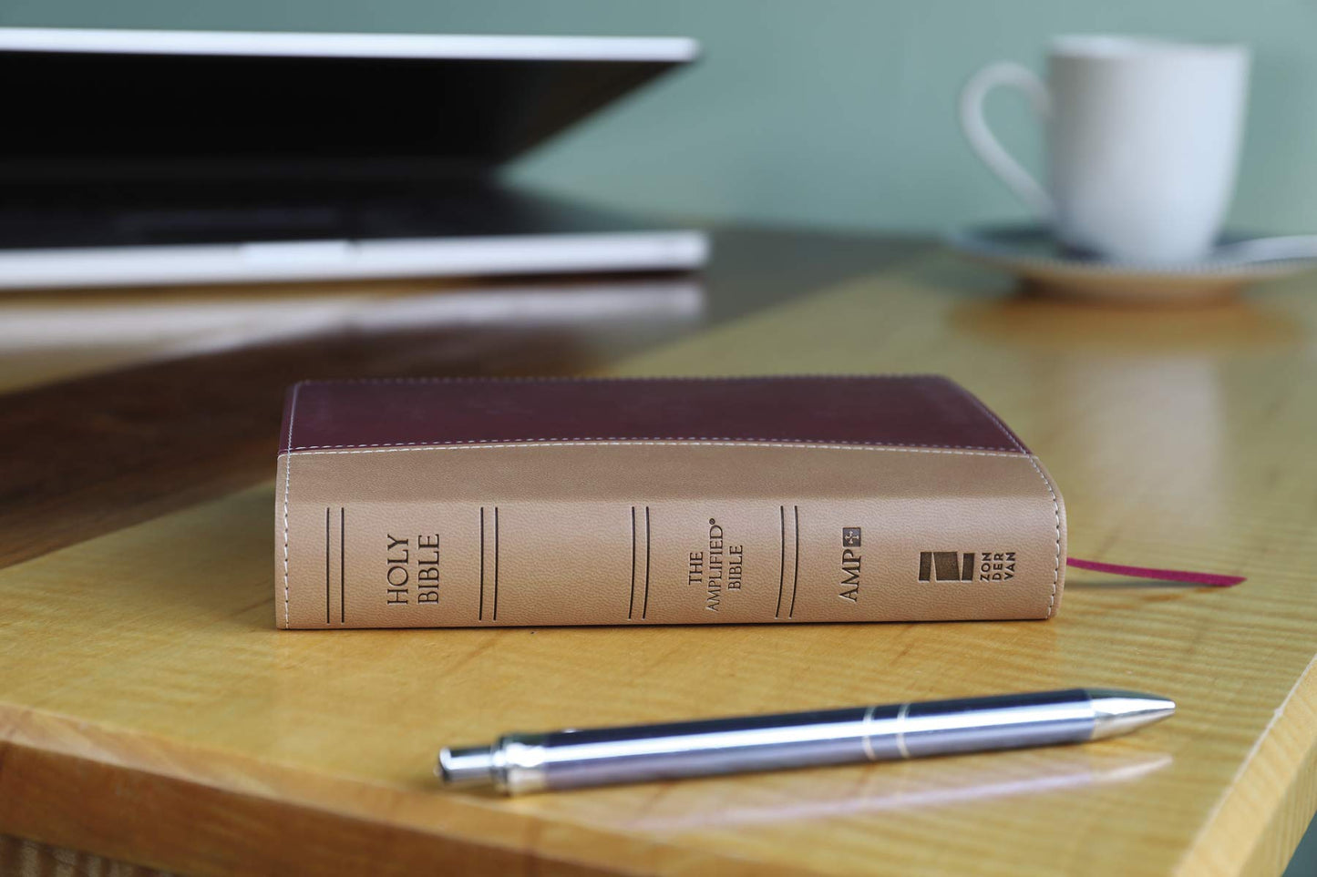 Amplified Holy Bible, Compact, Leathersoft, Tan/Burgundy: Ca