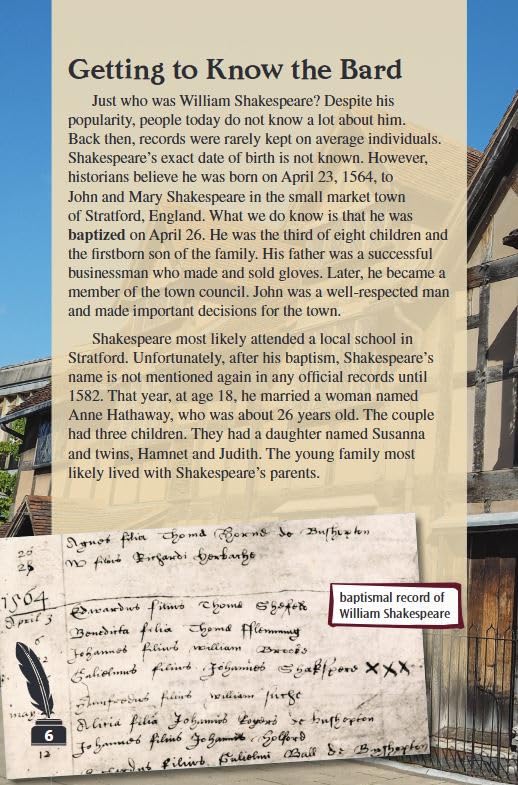Stepping Into William Shakespeare's World (TIME: Informational Text)