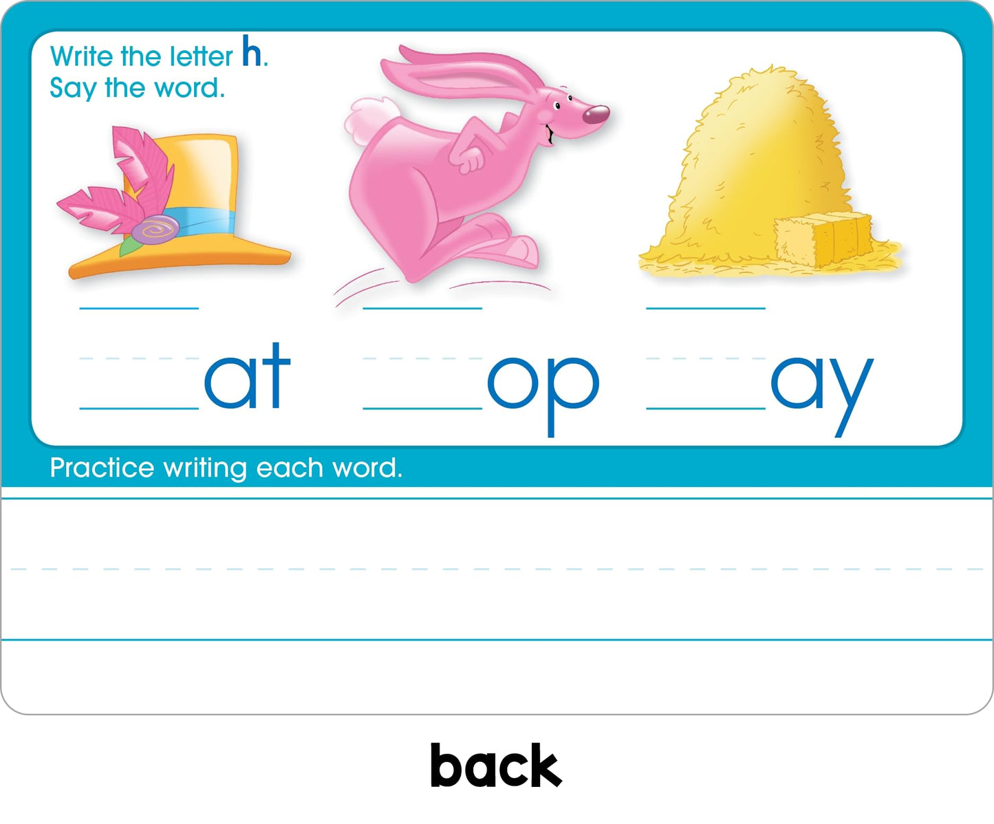 School Zone Three-Letter Words Write & Reuse Learning Cards: 32 Interactive Flash Cards, Preschool, Kindergarten, Letter & Word Recognition, Printing, Wipe Clean, Includes Dry Erase Marker