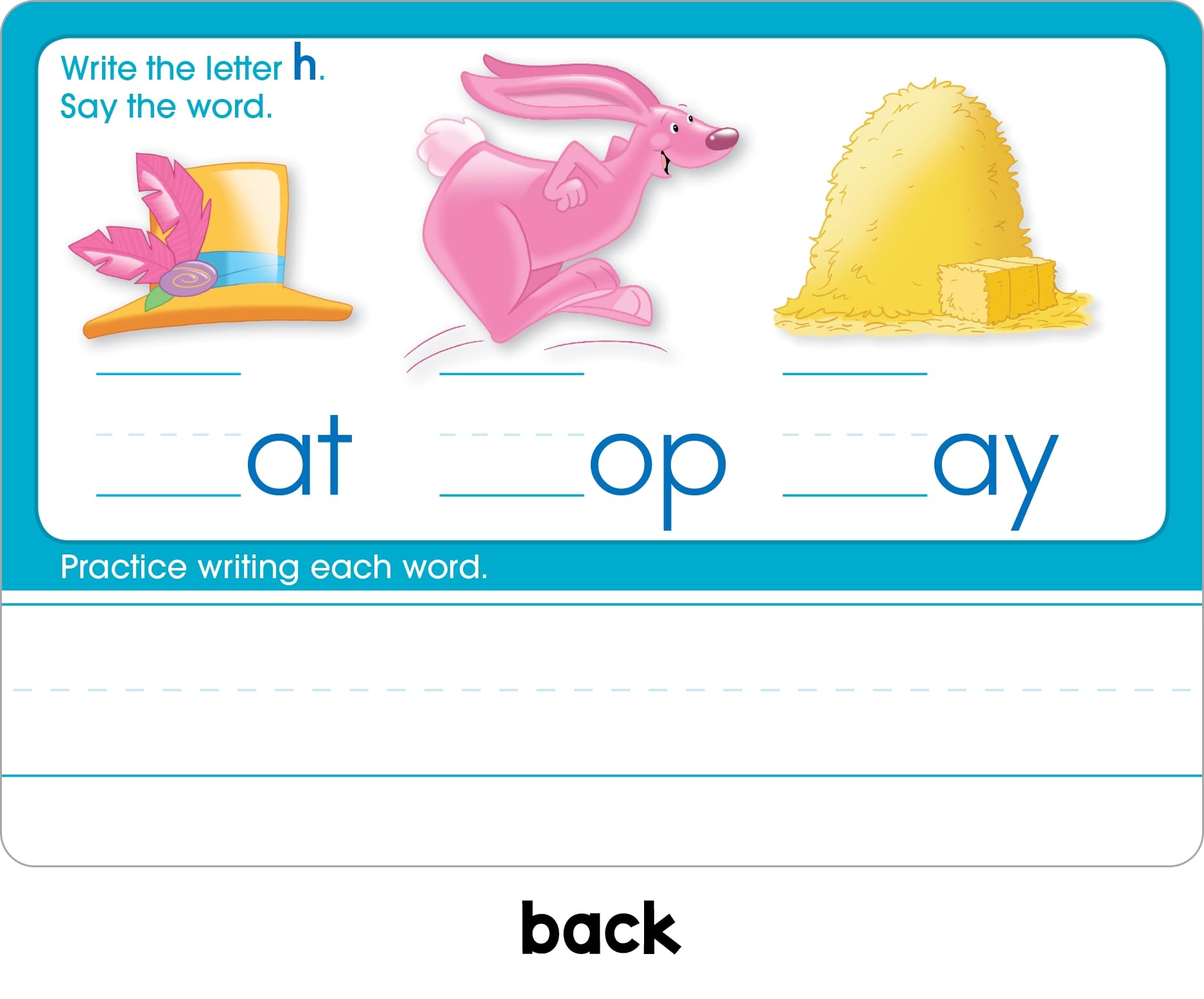 School Zone Three-Letter Words Write & Reuse Learning Cards: 32 Interactive Flash Cards, Preschool, Kindergarten, Letter & Word Recognition, Printing, Wipe Clean, Includes Dry Erase Marker
