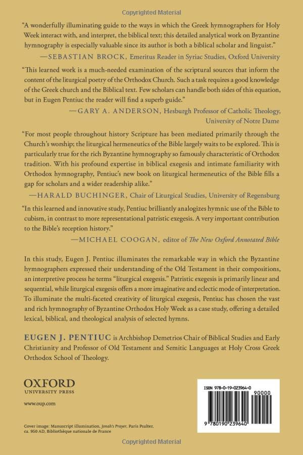 Hearing the Scriptures: Liturgical Exegesis of the Old Testament in Byzantine Orthodox Hymnography