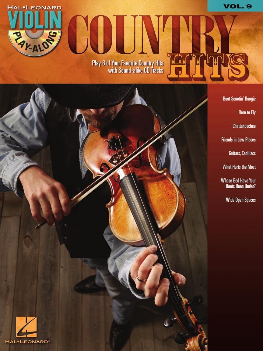 Country Hits Violin - Hal Leonard Play-Along Volume 9  Sheet Music Book with Online Audio Backing Tracks  Beginner to Intermediate Country Fiddle Songbook  Learn 8 Songs with Melody and Lyrics