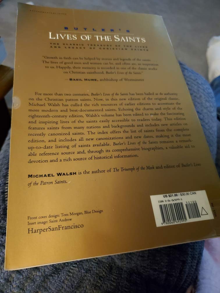Butler's Lives of the Saints: Concise Edition, Revised and Updated — back cover