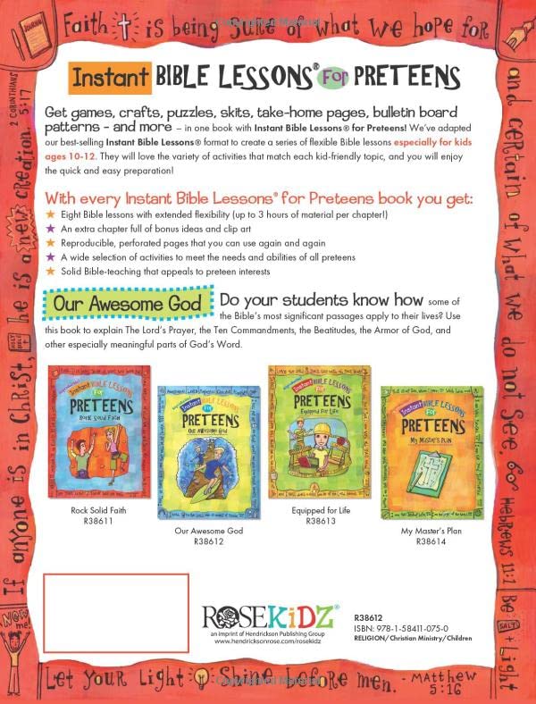 Our Awesome God: Preteens (Instant Bible Lessons for Preteens)