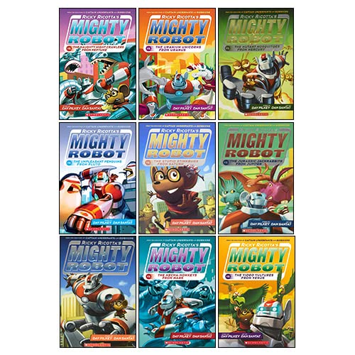 Ricky Ricotta's Mighty Robot Series 9 Books Collection Set By Dav Pilkey