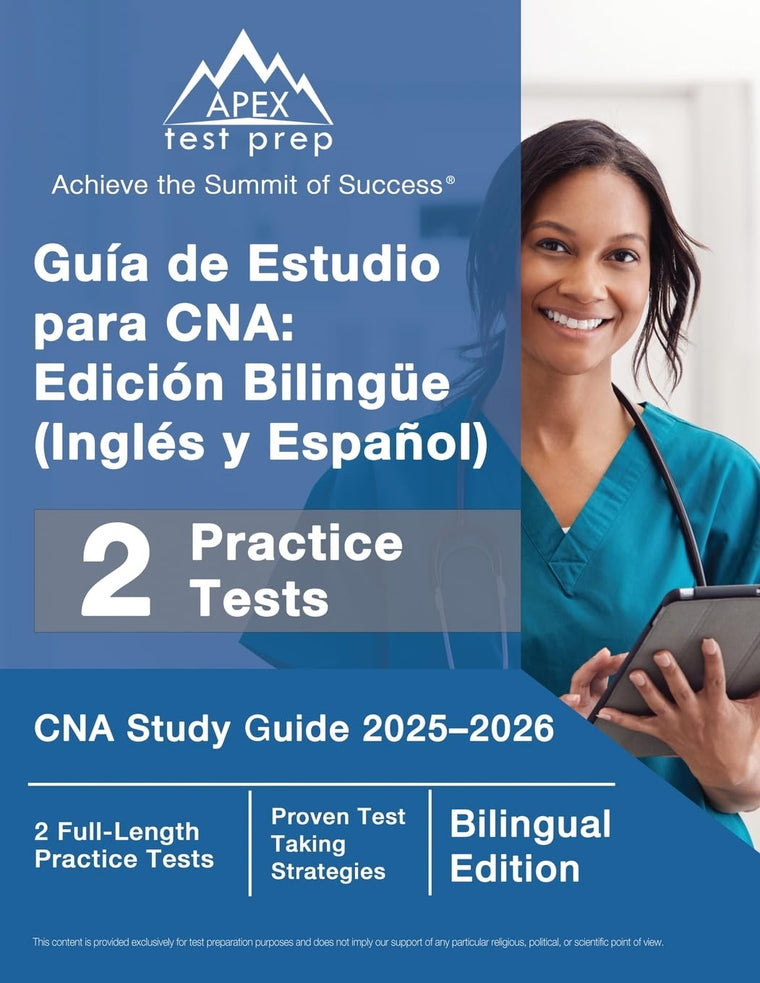 Guía de Estudio para CNA: Edición Bilinge (Inglés y Espaol), CNA Study Guide 2025-2026, 2 Full-Length Practice Tests [Bilingual Edition]