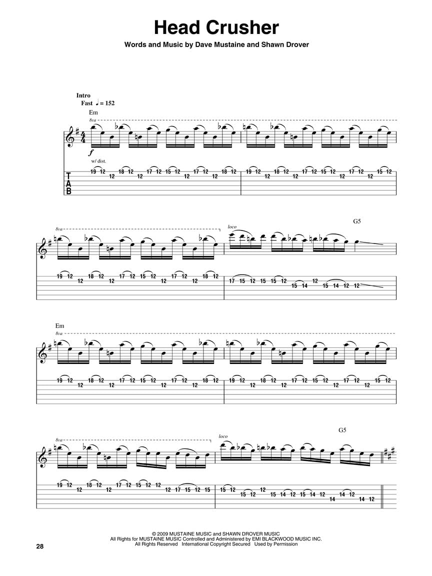 Megadeth - Guitar Play-Along Volume 129 Book/Online Audio