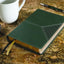 NIV, Compact Center-Column Reference Bible, Leathersoft, Green, Red Letter, Comfort Print