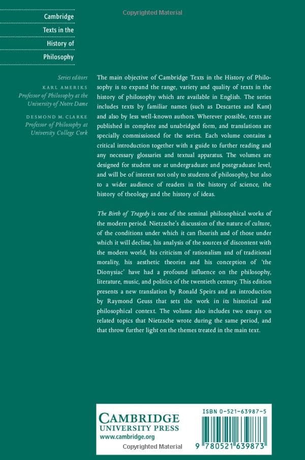 Nietzsche: The Birth of Tragedy and Other Writings (Cambridge Texts in the History of Philosophy)
