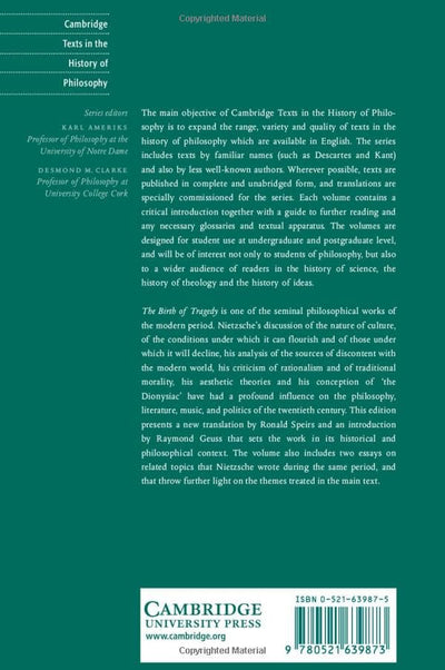Nietzsche: The Birth of Tragedy and Other Writings (Cambridge Texts in the History of Philosophy)