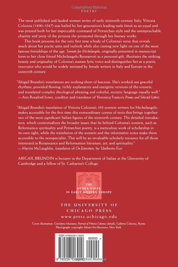 Sonnets for Michelangelo: A Bilingual Edition (The Other Voice in Early Modern Europe)