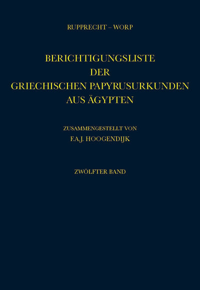 Berichtigungsliste Der Griechischen Papyrusurkunden Aus gypten (German Edition)