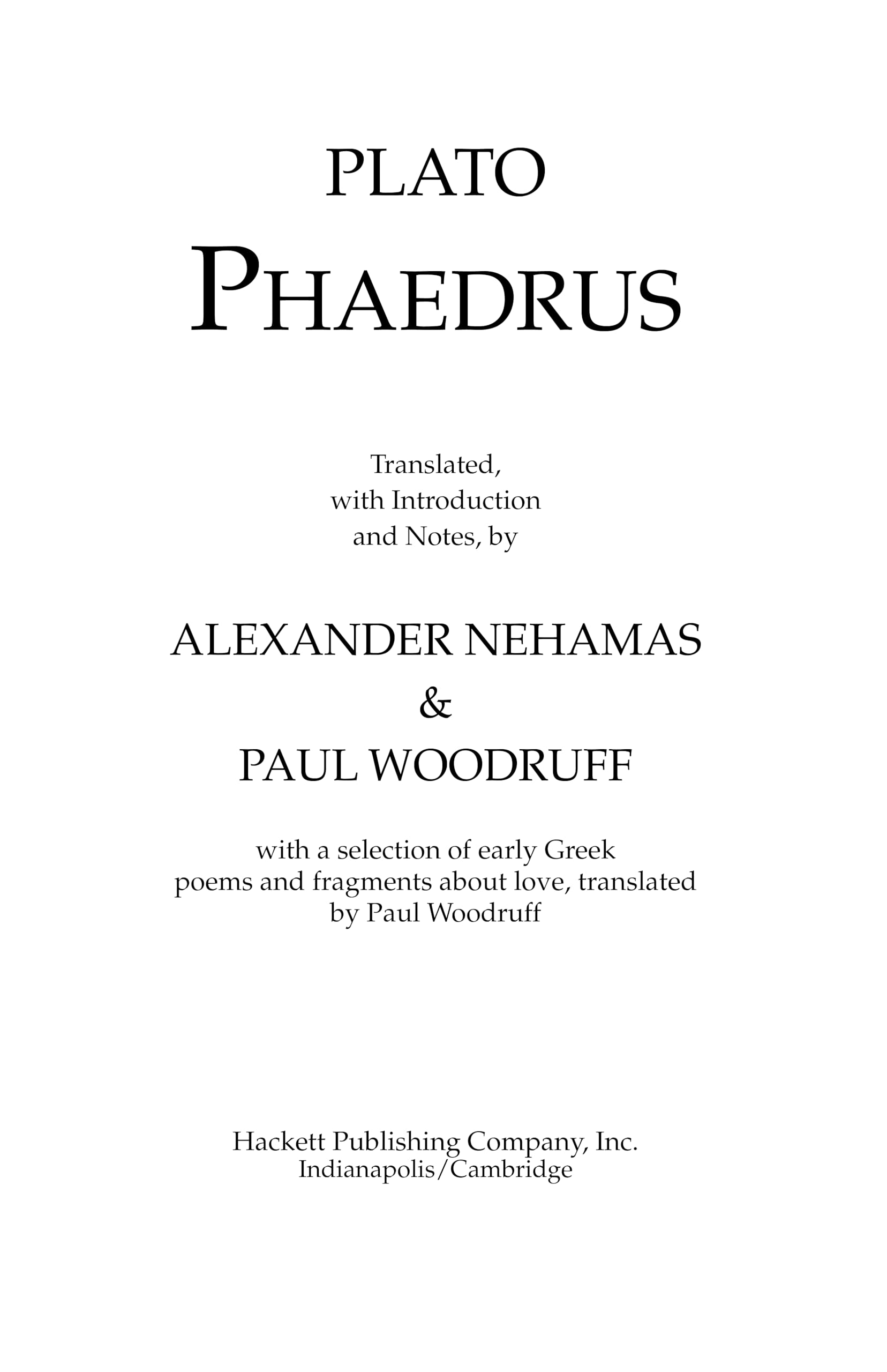 Phaedrus (Hackett Classics)