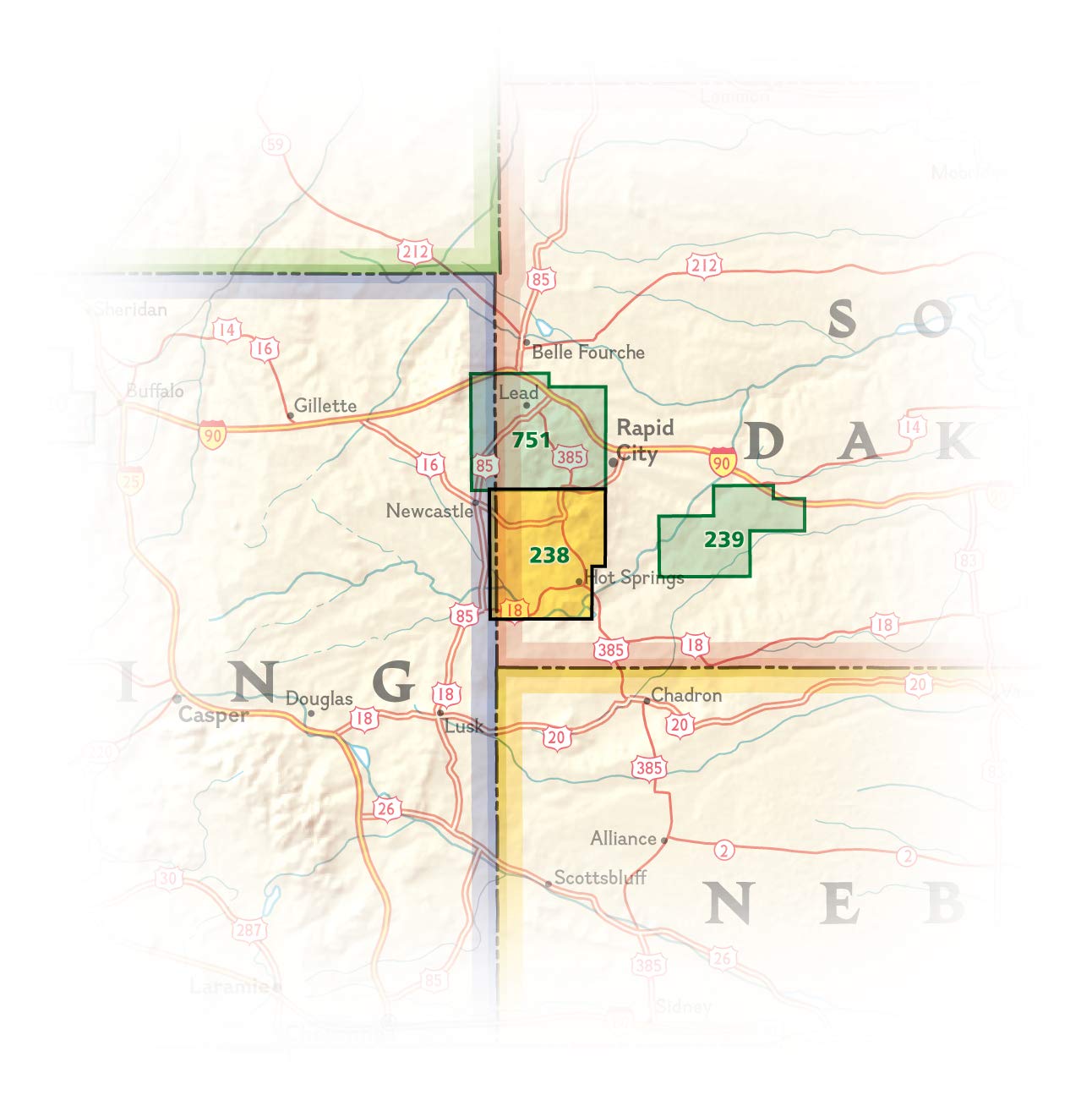 Black Hills South Map [Black Hills National Forest] (National Geographic Trails Illustrated Map, 238)