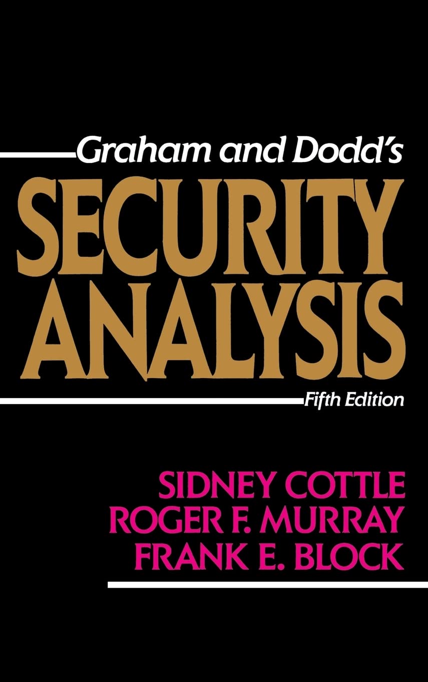 Security Analysis by Cottle, Sidney (New)
