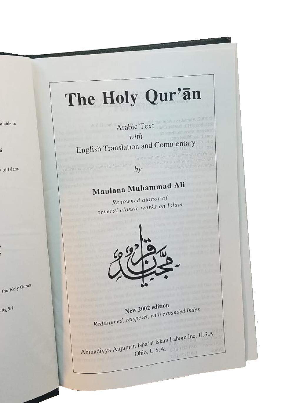 The Holy Qur'an with English Translation and Commentary (Eng