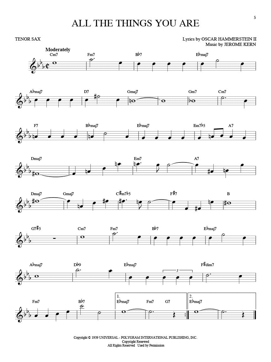 101 Jazz Songs: Tenor Sax