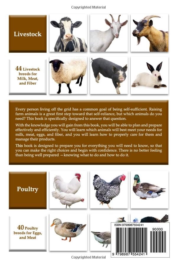 Off Grid Farm Animal Essentials: A Comprehensive Handbook for Raising Cows, Goats, Sheep, Pigs, Rabbits, Chickens, Ducks, Geese, and Turkeys -- ... off Grid Homesteading! (Off Grid Essentials)