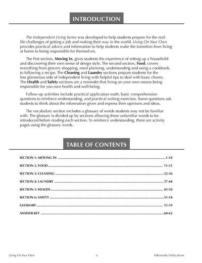 Independent Living: Living On Your Own  Life Skills Workbook for Teens & Young Adults  Real-World Skills for Responsibility, Health, Safety & Home Management
