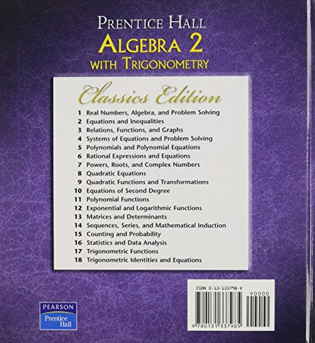 Algebra 2 with Trigonometry (Prentice Hall)