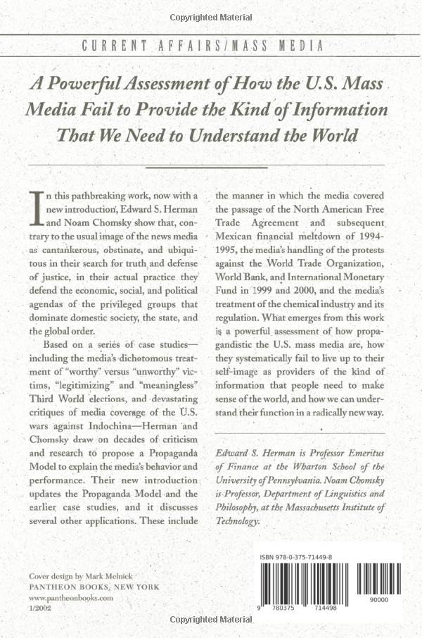 Manufacturing Consent: The Political Economy of the Mass Med