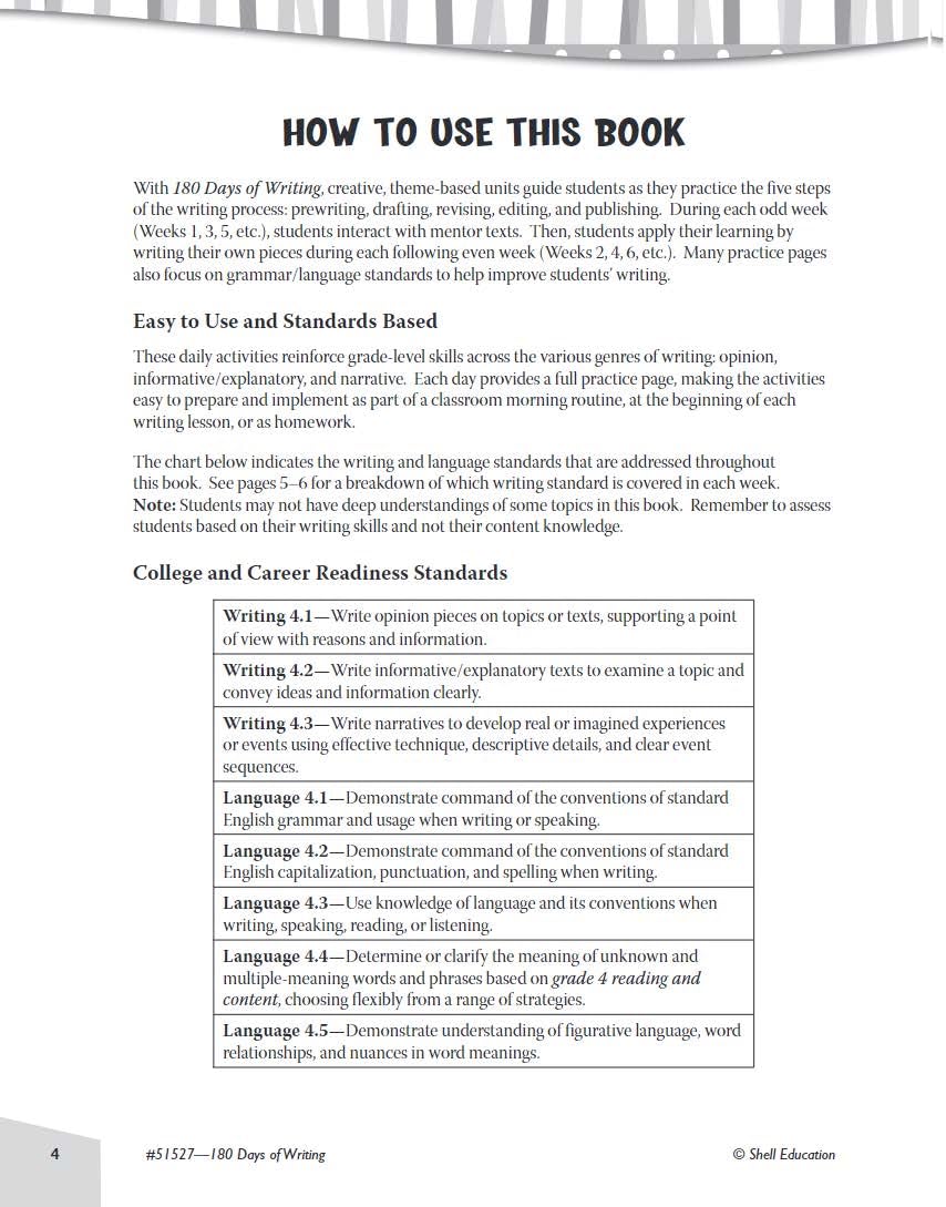 180 Days of Writing for Fourth Grade - An Easy-to-Use Fourth Grade Writing Workbook to Practice and Improve Writing Skills (180 Days of Practice)