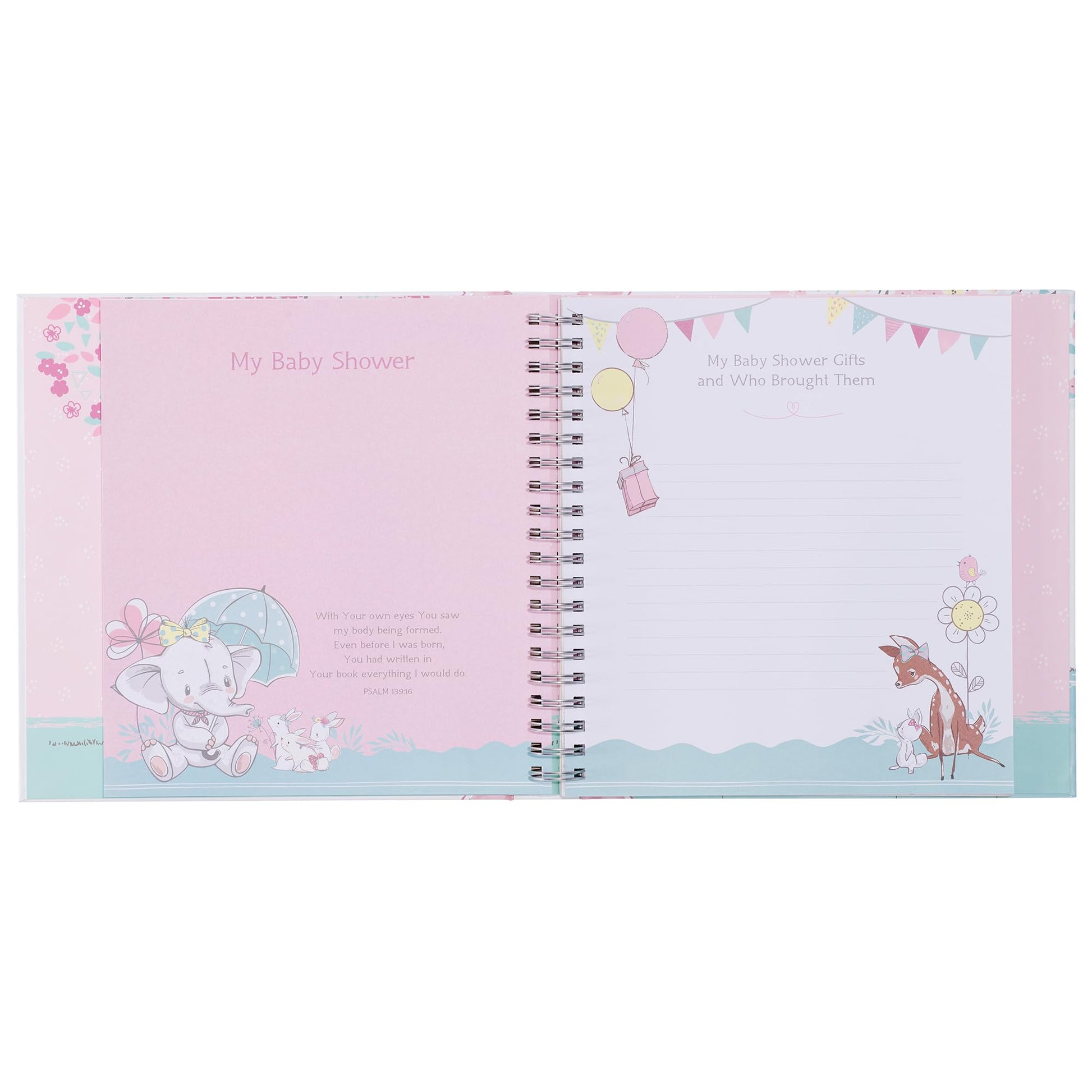 Christian Art Gifts Girl Baby Book of Memories Pink Keepsake Photo Album Our Baby Girl's First Year Memory Book Baby Book with Bible Verses